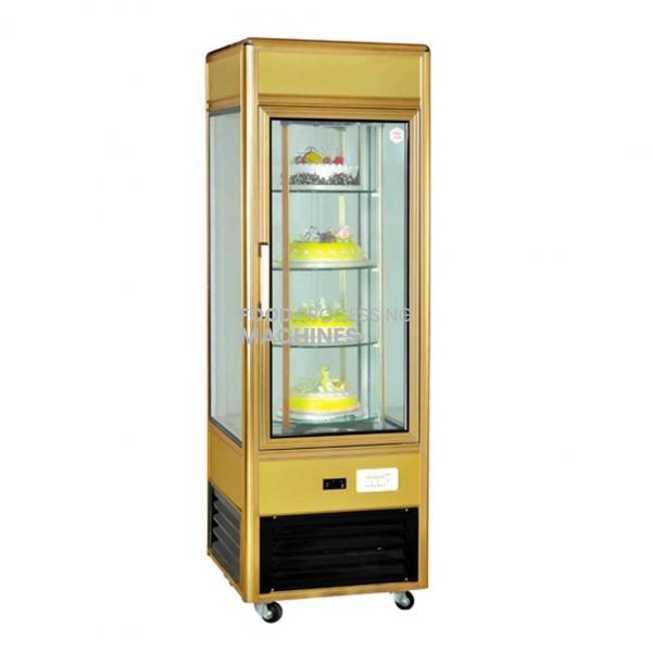 Upright Aluminum Alloy Double Door Half Rotation Cake Showcase